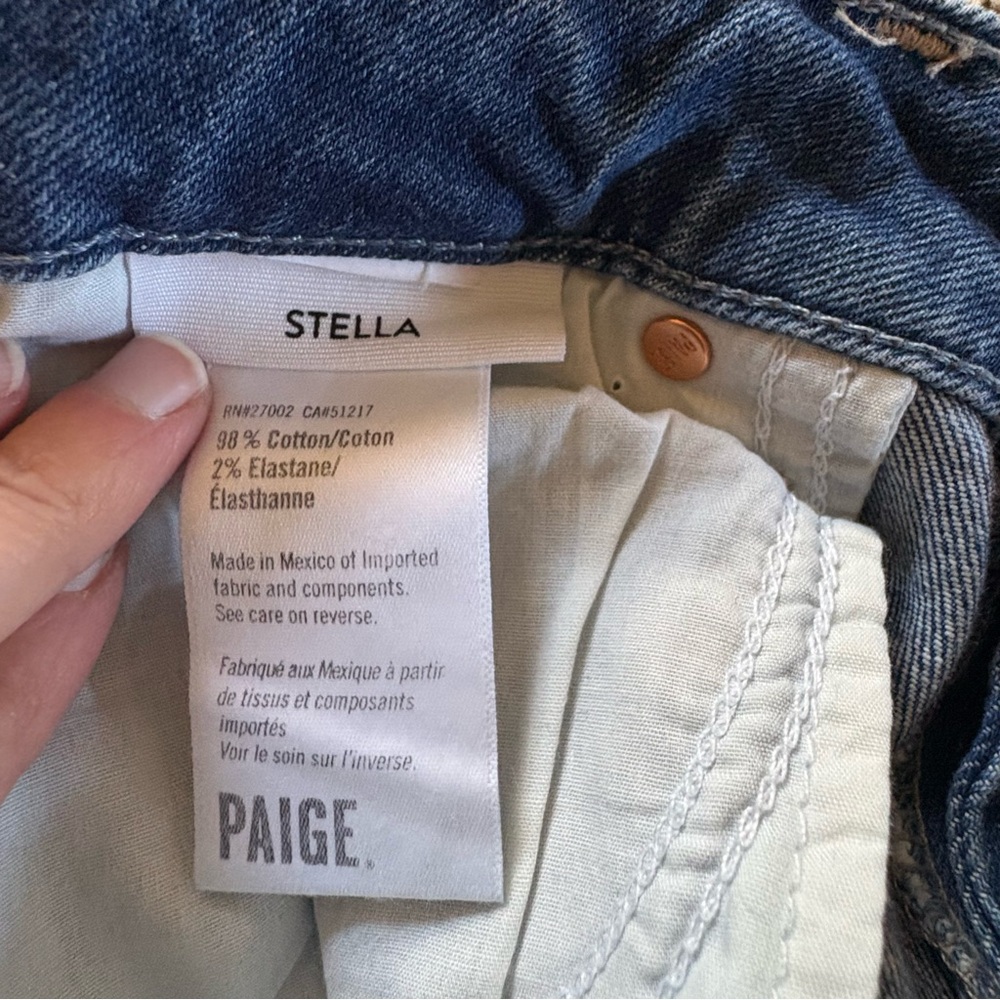 Paige Denim Stella Straight Jean Wash: Rock On Sz 28 Distressed Denim - Picture 9 of 12